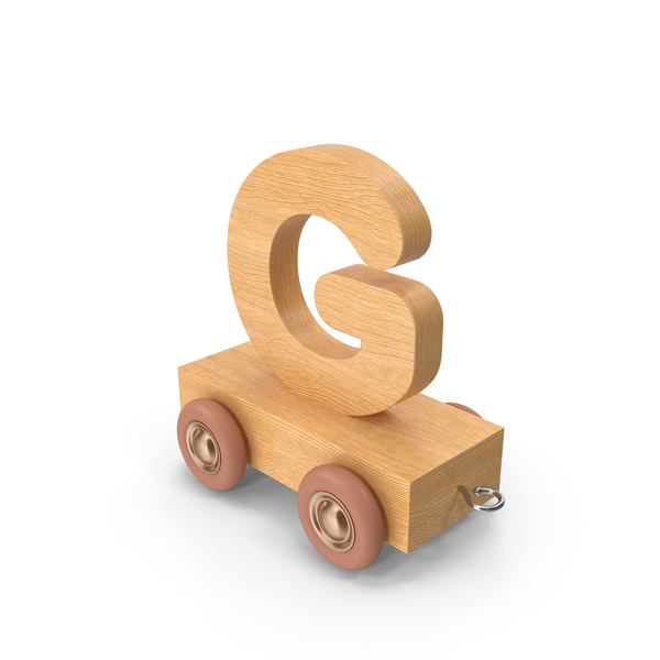 Roman Alphabet: Wooden Train Letter G PNG & PSD Images