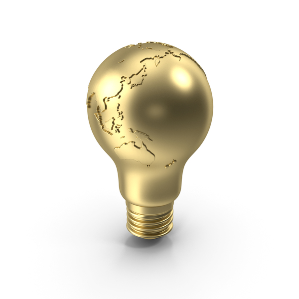 Globe Shape: World Map on Bulb PNG & PSD Images