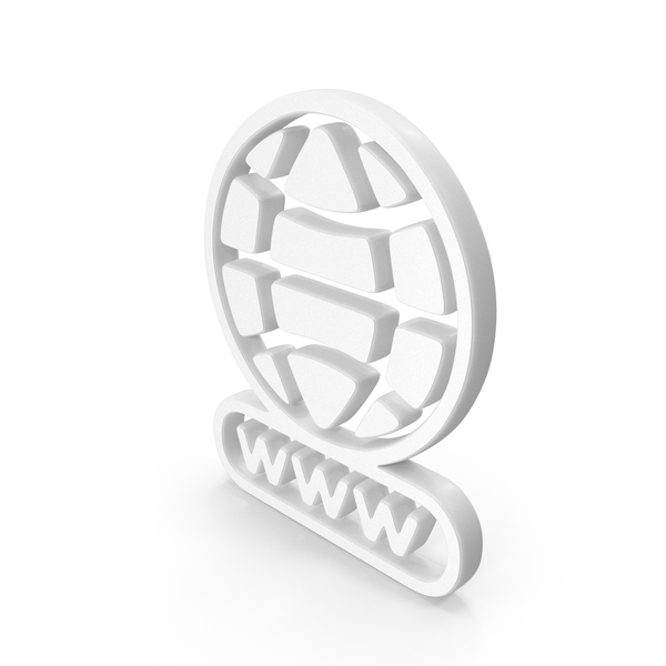Computer Card: World Wide Web Icon With Globe Shape White PNG & PSD Images