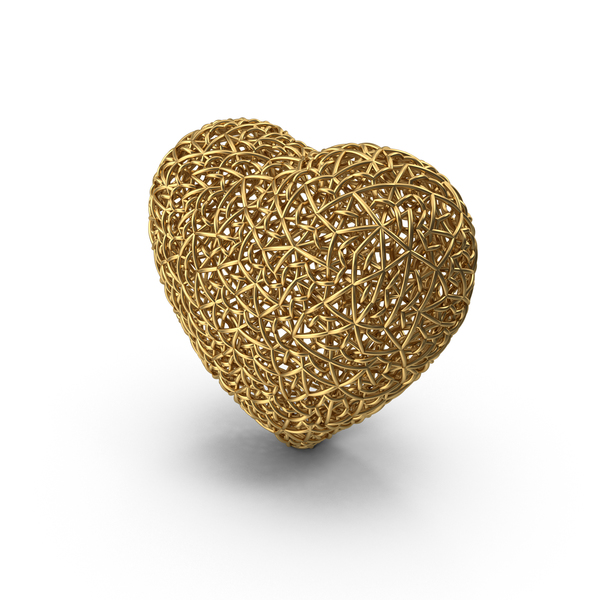 Woven Gold Heart PNG Images & PSDs for Download | PixelSquid - S112654283