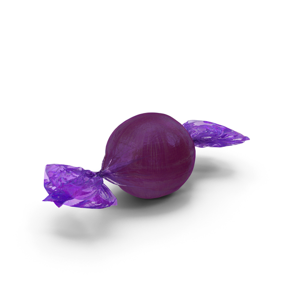 Hard: Wrapped Purple Spherical Candy PNG & PSD Images