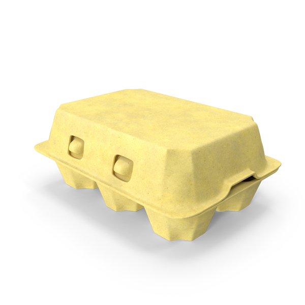 Egg: Yellow Blank Paper Pulp Carton Of 6 Eggs PNG & PSD Images