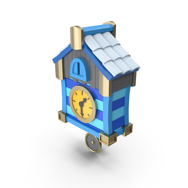 Yellow Blue Cartoon Clock PNG & PSD Images
