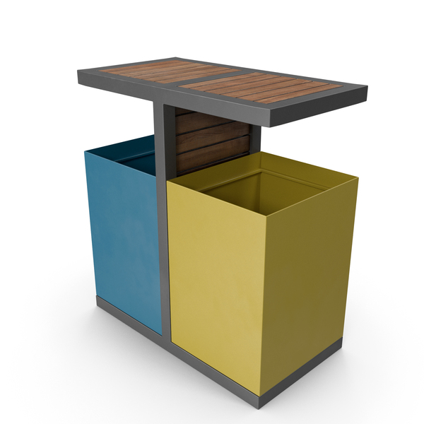 Garbage Container: Yellow & Blue Trash Cans PNG & PSD Images