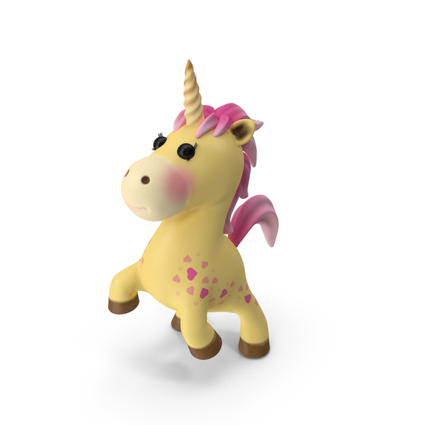 Yellow Cartoon Unicorn Jumping Pose PNG & PSD Images Yellow Cartoon Unicorn Jumping Pose PNG & PSD Images