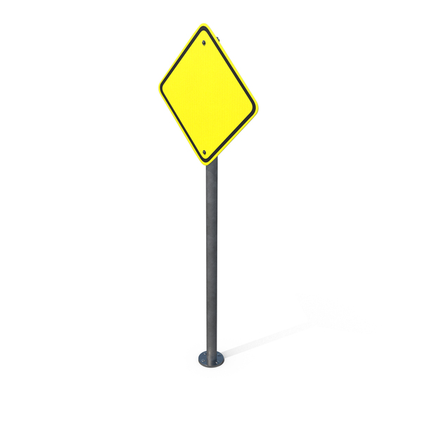 Traffic Signs: Yellow Diamond Street Sign PNG & PSD Images
