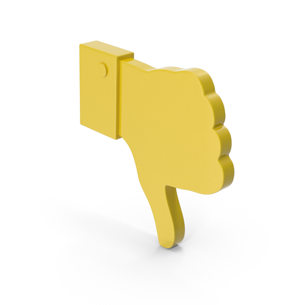 Cartoon Hand: Yellow Dislike Symbol PNG & PSD Images