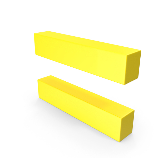 Mathematical Symbols: Yellow Equal To Sign PNG & PSD Images