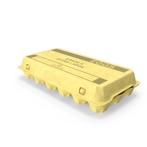 Egg: Yellow Generic Label Paper Pulp Carton Of 18 Eggs PNG & PSD Images