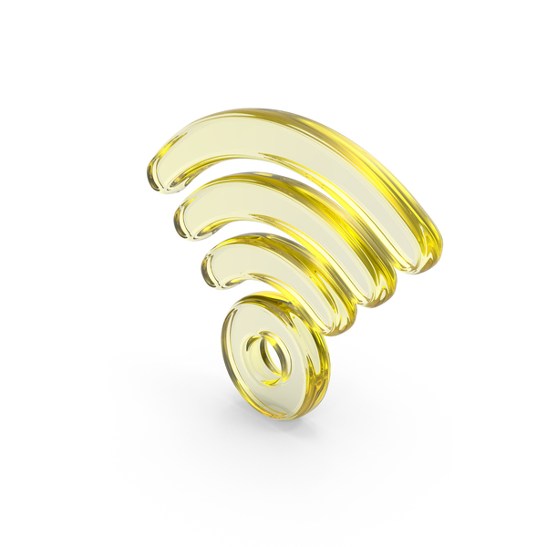 Symbols: Yellow Glass WiFi Icon PNG & PSD Images