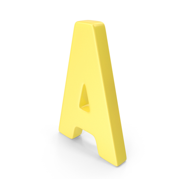 Alphabet Blocks: Yellow Letter A PNG & PSD Images