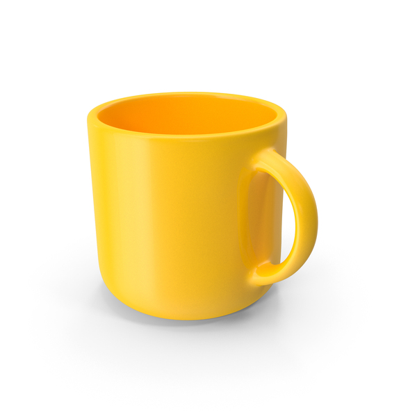Plastic Cup: Yellow Mug PNG & PSD Images