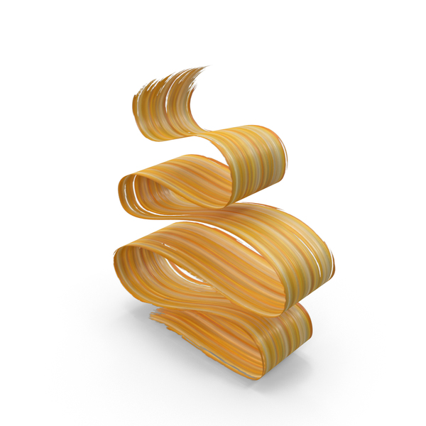 Paint: Yellow Orange 3D Paintbrush Stroke PNG & PSD Images
