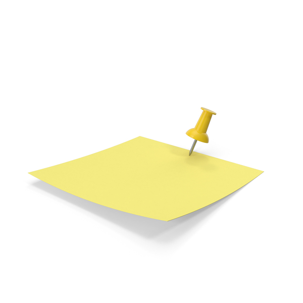 Sticky Note: Yellow Paper with Yellow Pin PNG & PSD Images Sticky Note: Yellow Paper with Yellow Pin PNG & PSD Images