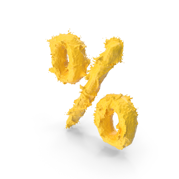 Roman Alphabet: Yellow Percentage PNG & PSD Images