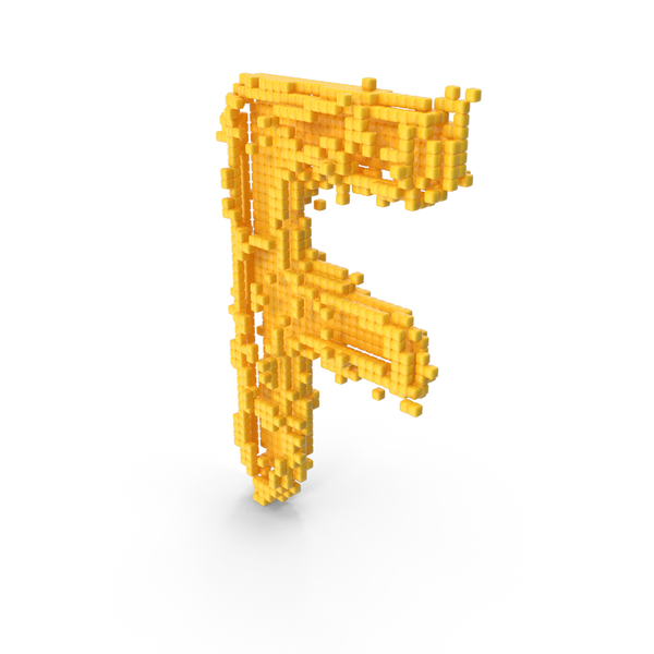 Language: Yellow Pixel Art Assembling Capital Letter F PNG & PSD Images