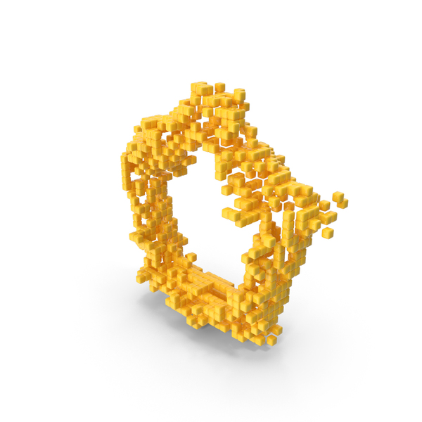 Symbols: Yellow Pixel Art Assembling Pentagon Shape PNG & PSD Images