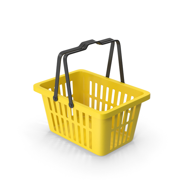 Shopping: Yellow Plastic Basket PNG & PSD Images