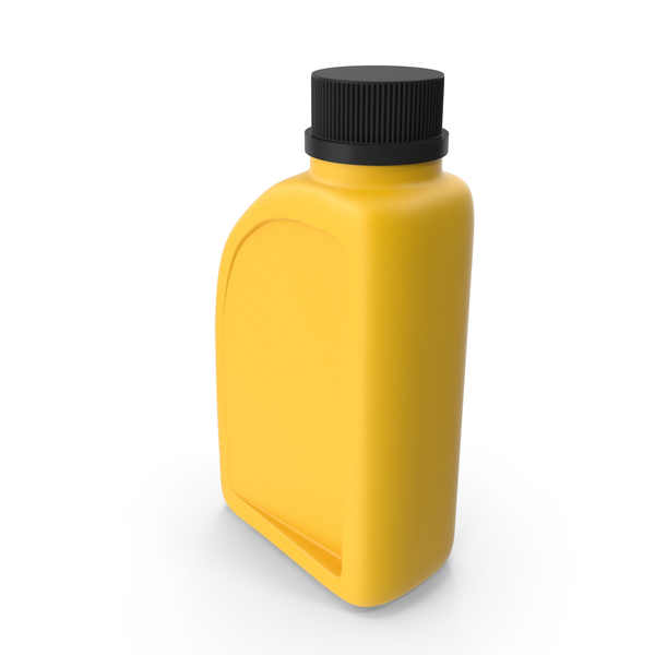 Fuel Can: Yellow Plastic Jerrycan with Black Cap PNG & PSD Images