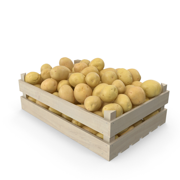 Potato: Yellow Potatoes in Wooden Crate PNG & PSD Images Potato: Yellow Potatoes in Wooden Crate PNG & PSD Images
