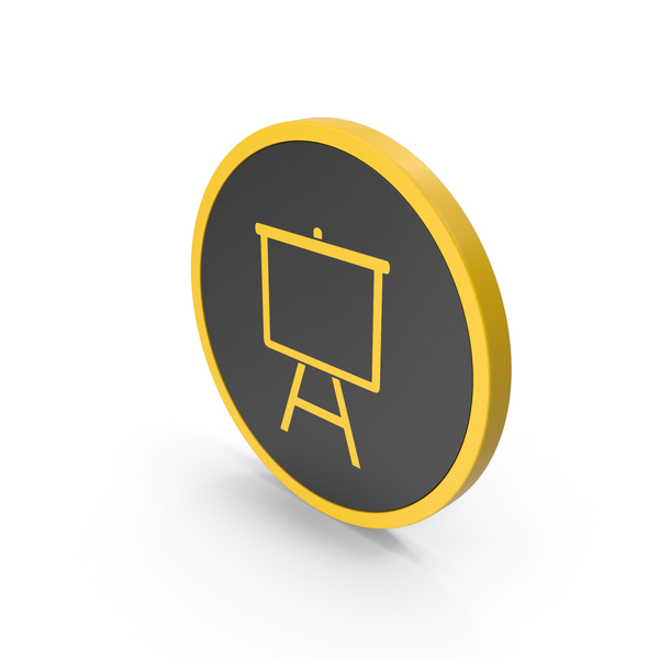 Whiteboard: Yellow Presentation Board Icon PNG & PSD Images