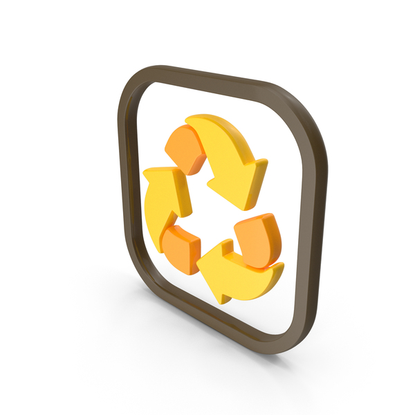 Symbols: Yellow Recycle Symbol PNG & PSD Images