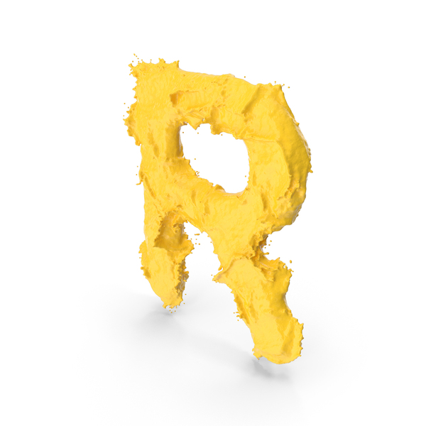 Language: Yellow Splash Capital Letter R PNG & PSD Images