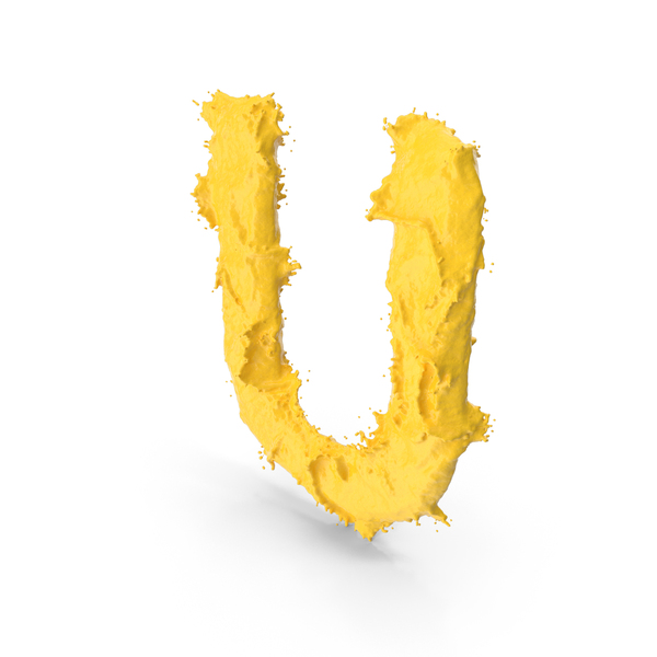 Language: Yellow Splash Capital Letter U PNG & PSD Images