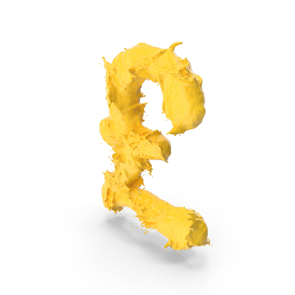 Currency Symbols: Yellow Splash Pound PNG & PSD Images