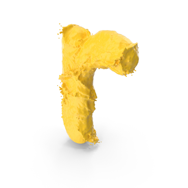 Roman Alphabet: Yellow Splash Small Letter R PNG & PSD Images