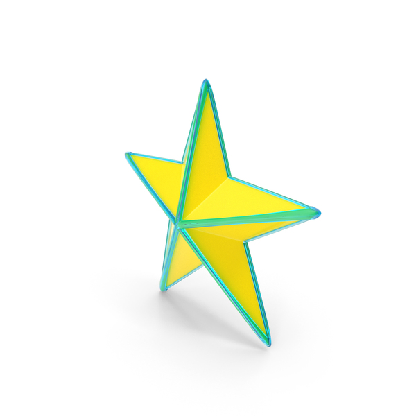 Ornament: Yellow Star With Blue Glass Frame PNG & PSD Images