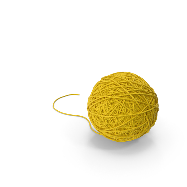 Yarn: Yellow Thread Ball PNG & PSD Images