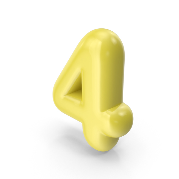 Yellow Toon Balloon Number 4 PNG Images & PSDs for Download ...