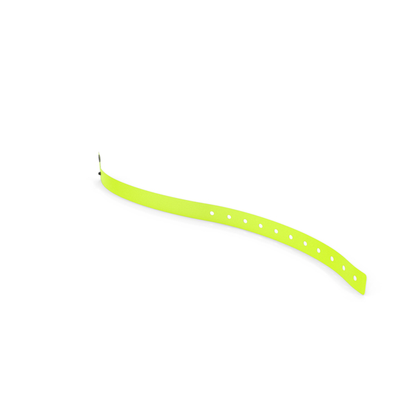 Bracelet: Yellow Vinyl Wristband Plain Wavy PNG & PSD Images