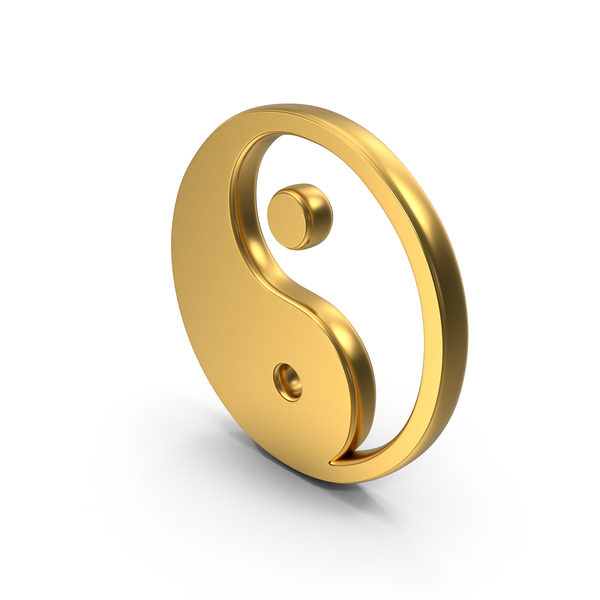 Symbols: Ying Yang Gold Symbol PNG & PSD Images