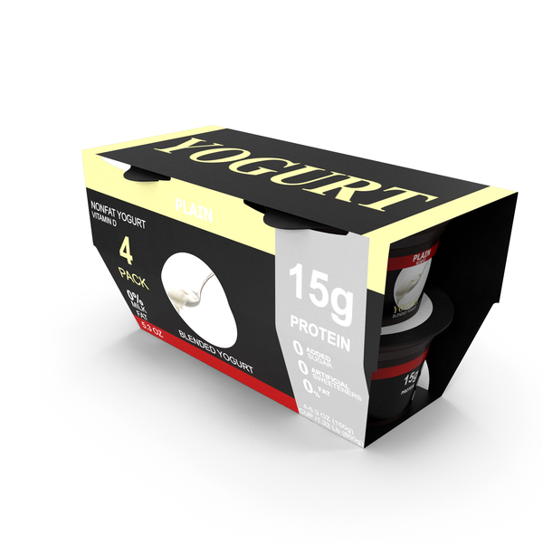 Yogurt Container 4 Pack Generic Plain Label PNG & PSD Images Yogurt Container 4 Pack Generic Plain Label PNG & PSD Images