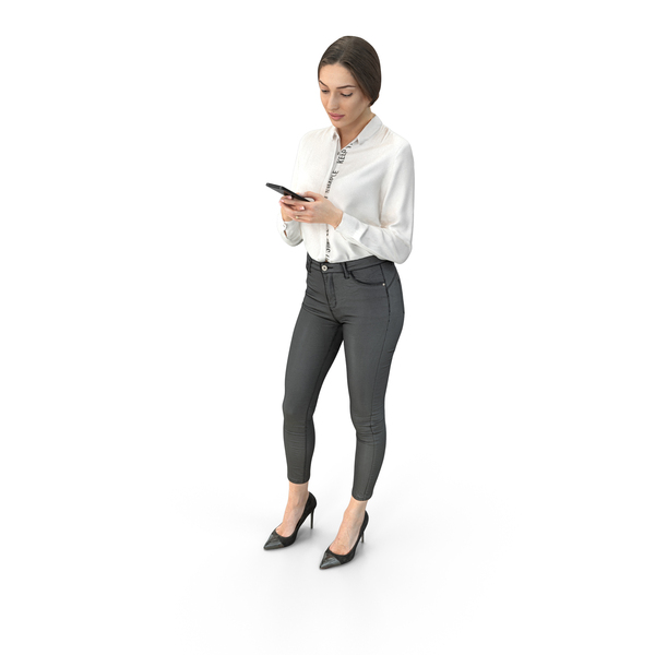 Woman: Young Businesswoman Engrossed In Phone PNG & PSD Images