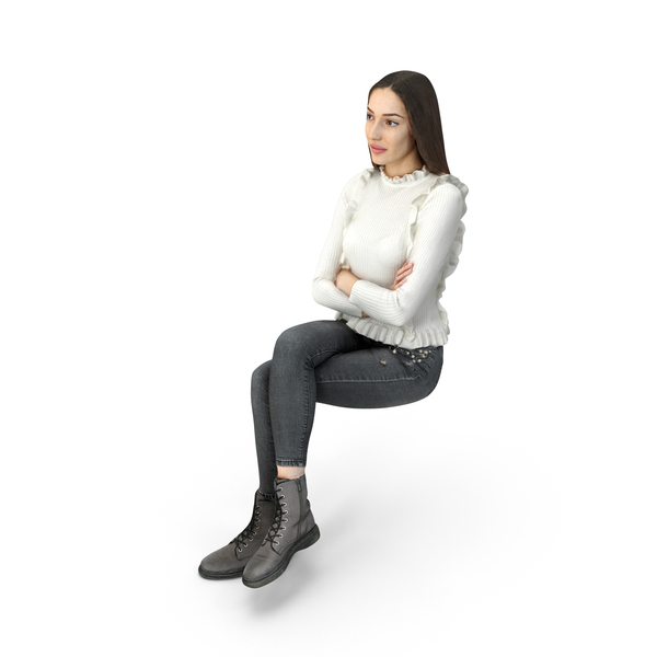 Woman: Young Girl Sitting In Casual Clothing PNG & PSD Images