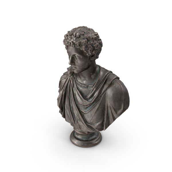 Bust: Young Marcus Aurelius Bronze Outdoor PNG & PSD Images
