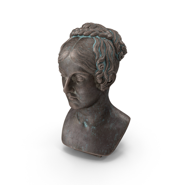 Young Woman Bust Bronze Outdoor PNG & PSD Images