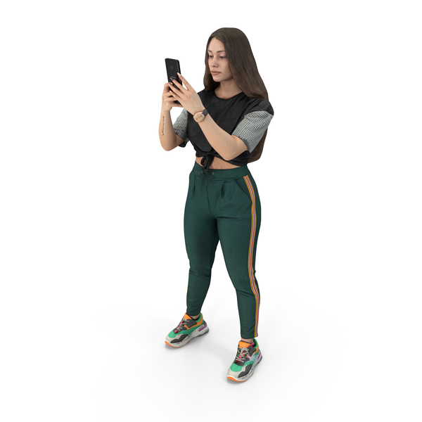 Young Woman Using Smartphone PNG & PSD Images