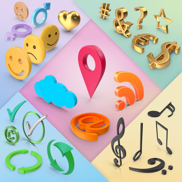 Symbols Collection PNG Images & PSDs for Download | PixelSquid