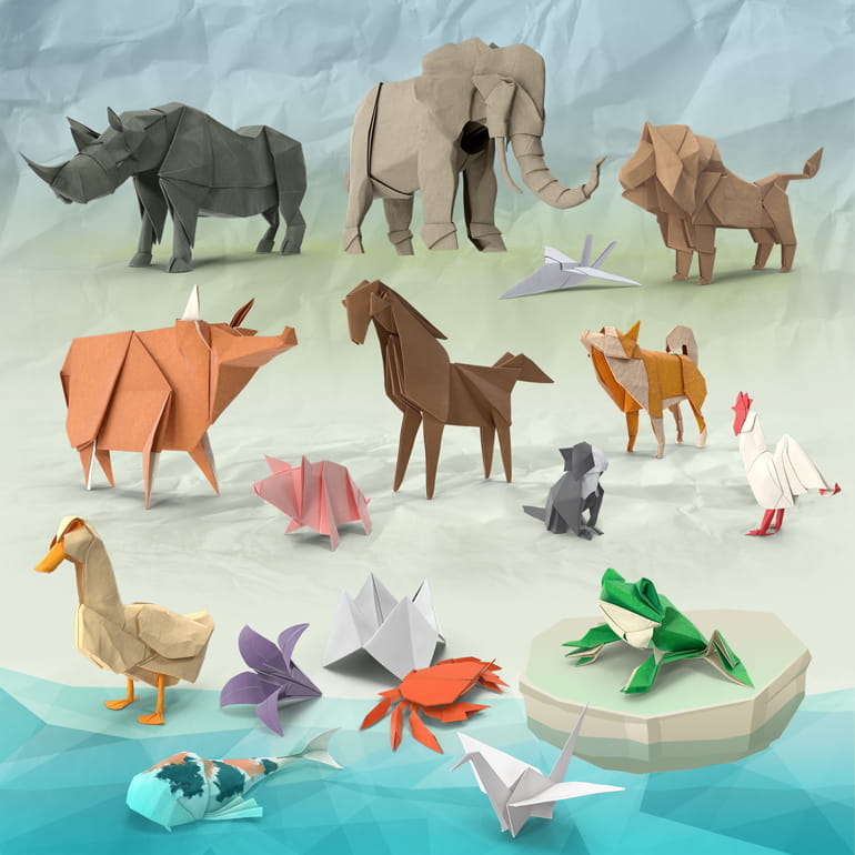 Origami Collection PNG Images & PSDs for Download | PixelSquid